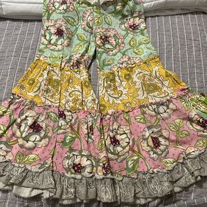Floral Patchwork Wide-Leg Pants